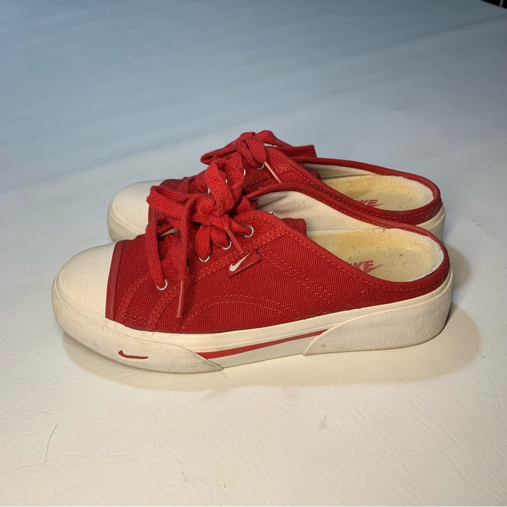 Women’s Nike Hermosa Mules Red Lace Up Slip On US 7.5 EUC Y2K 90's